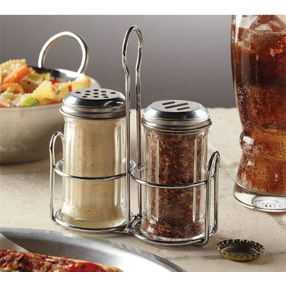 American Metalcraft CSPW 2 Oz. Ceramic Salt & Pepper Shaker Bottle Set