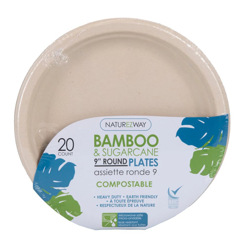 Naturezway Pro Compostable 9 x 9 x 3.2 Take-Out Containers - 200 per Case