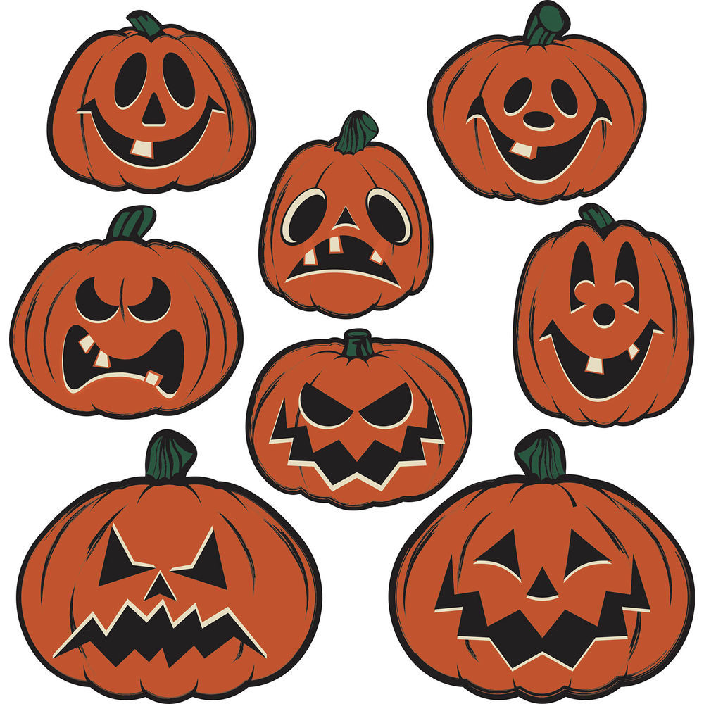 Beistle Halloween-Vintage Decor/Vintage Halloween Pumpkin Cutouts,Size =6"-9"