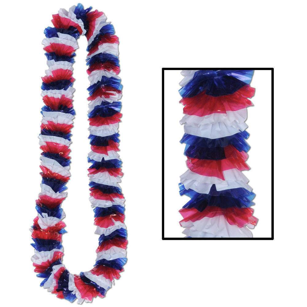 Beistle Patriotic Decor/Soft-Twist Patriotic Poly Leis,Size =2