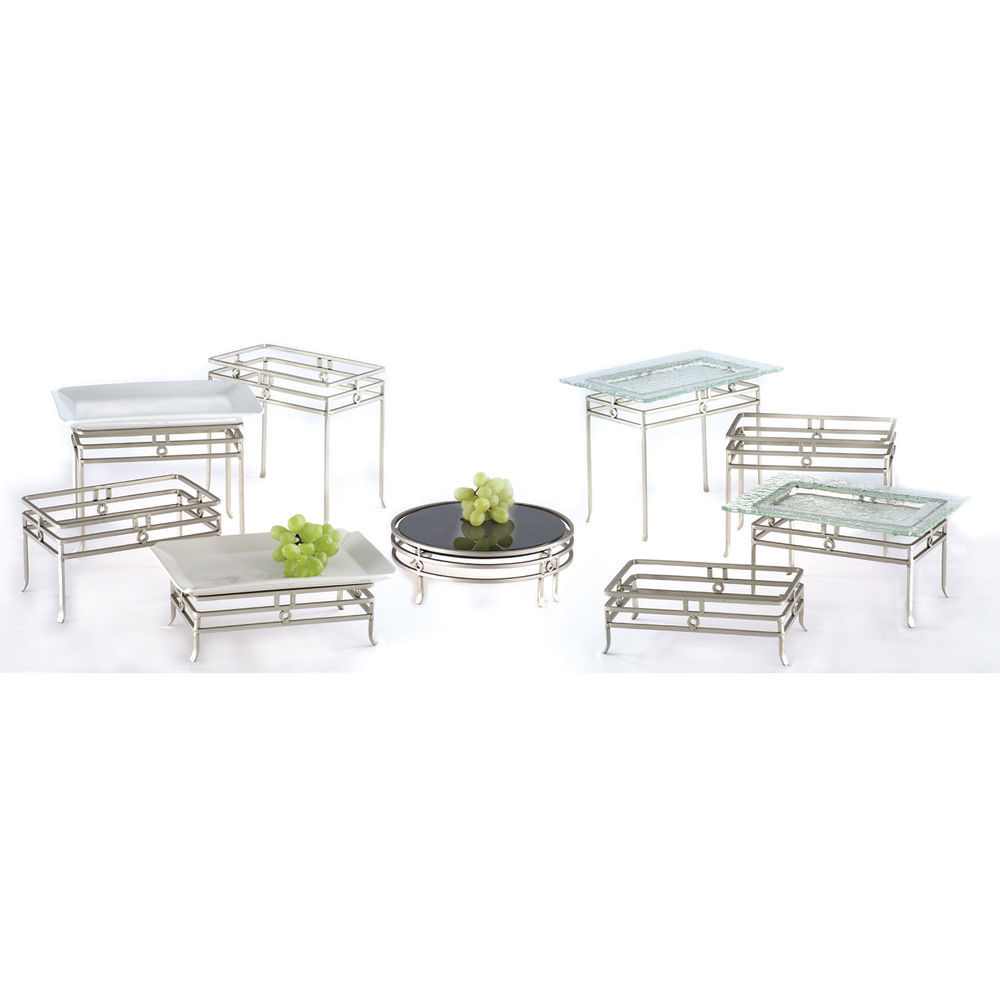 3.5" Tall Metal Rectangular Riser, Iron Powder Coated, (Fits platters: CD-1101, GL-REC12) GET IRC-1000SC (Qty, 1)