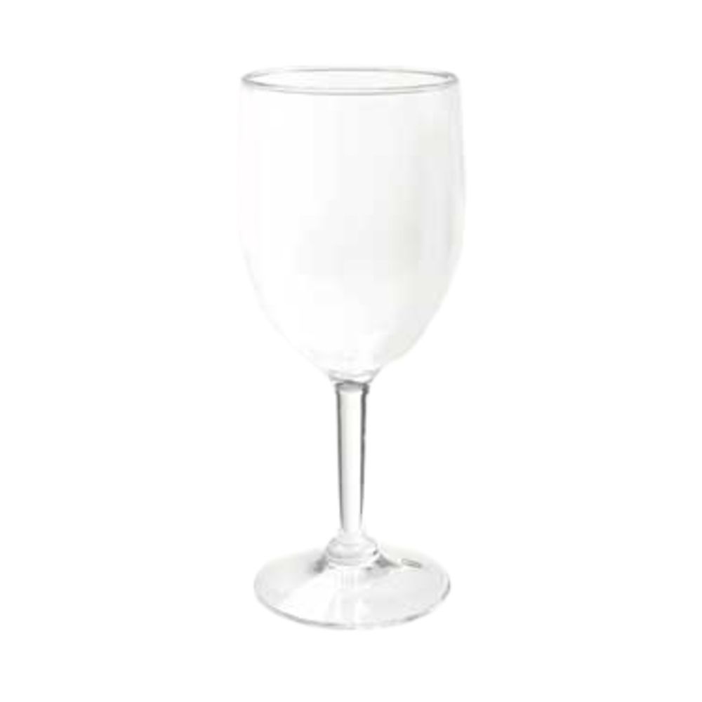 Reusable PS Wine Glass Blu Clear Foot 2-P 180ml (200 Units)