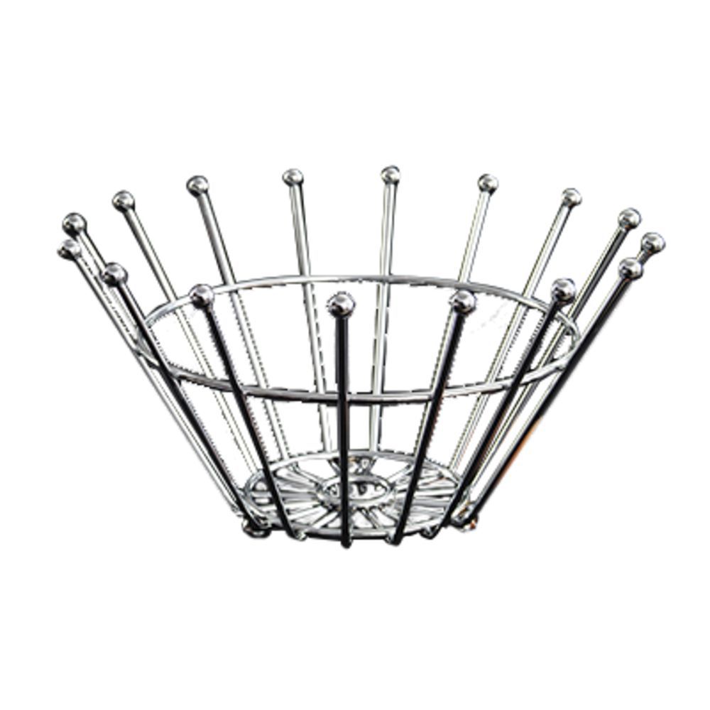 G.E.T. Chrome Plated Round Display Basket- 14" X7.5"H - 6 Each