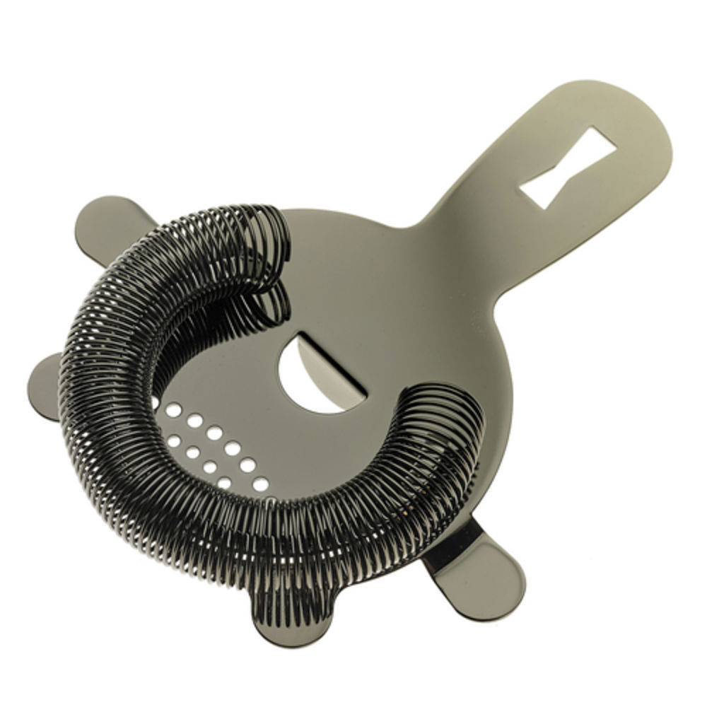 Barfly Heavy-Duty 4 Prong Spring Bar Strainer, Black