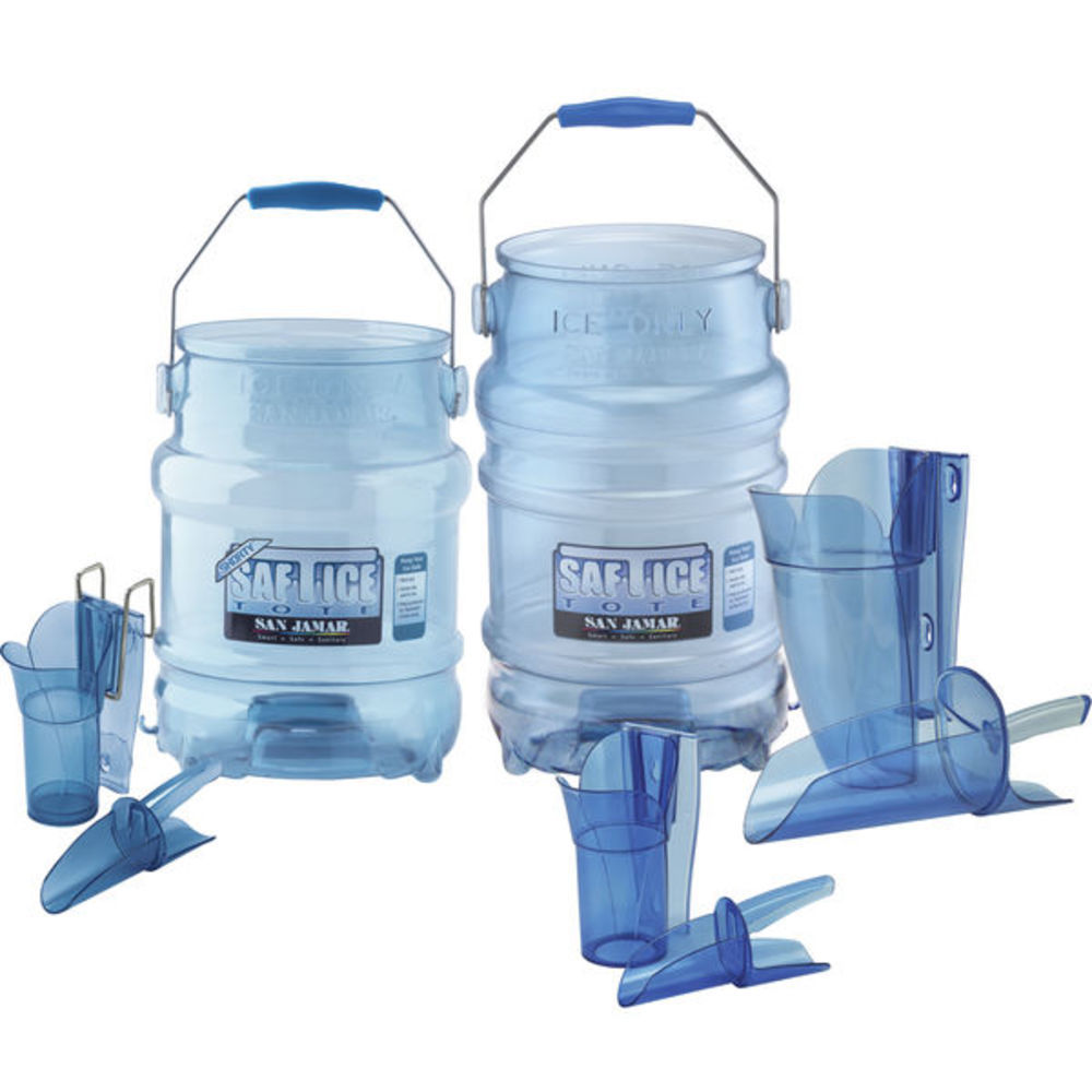 San Jamar SI2000 Saf-T-Ice Scoop Caddy - Blue Ice Scoop Holder For Food Service