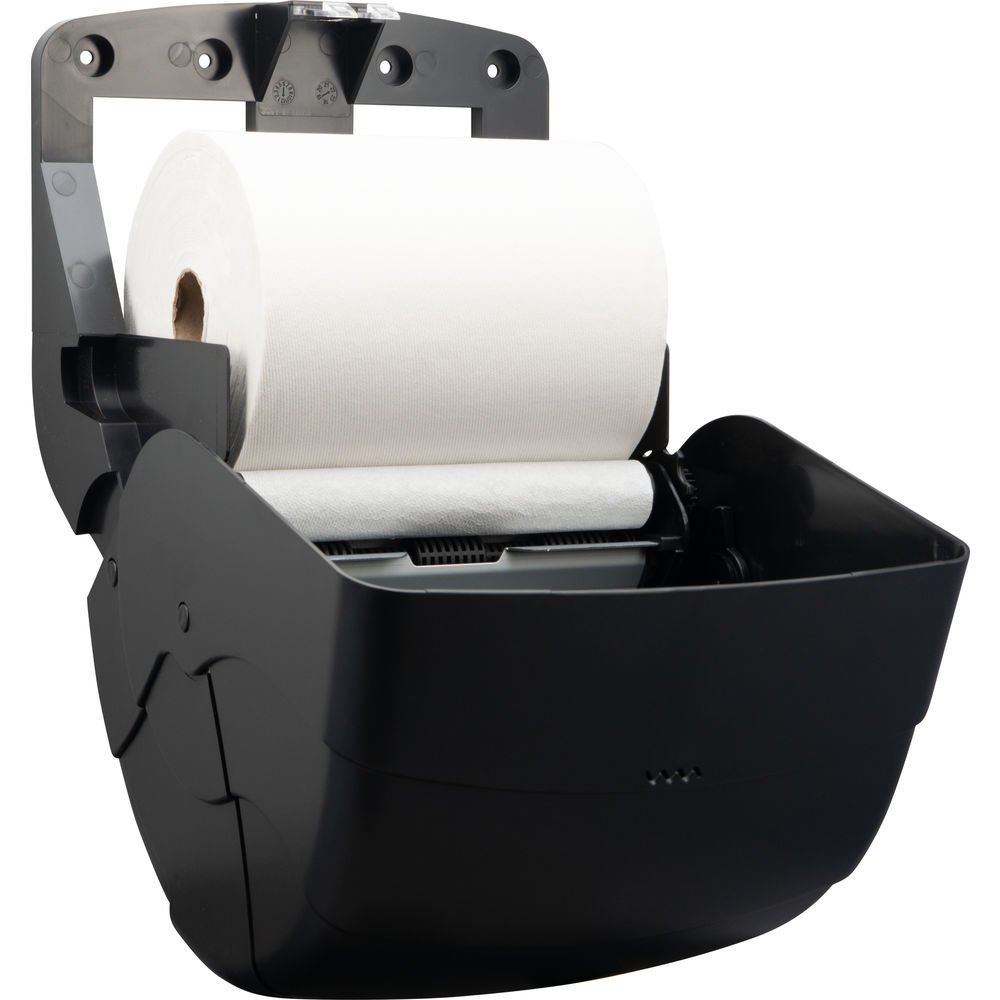 San Jamar Distributore Asciugamani Carta Centerpull Senza Batterie – Nero, Plastica Resistente Per Bagni E Ristoranti