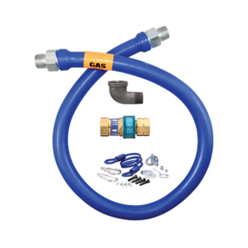Dormont 1675KITS36 Gas Connector Kit – 36 Inch X 3/4 Inch Blue Hose, SnapFast Design For Gas Appliances