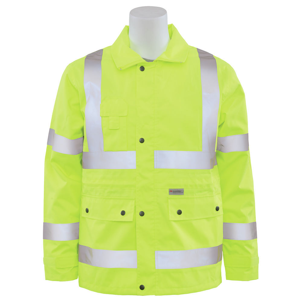 ERB Safety S371 Rain Coat HiViz Lime, Class 3, 3X