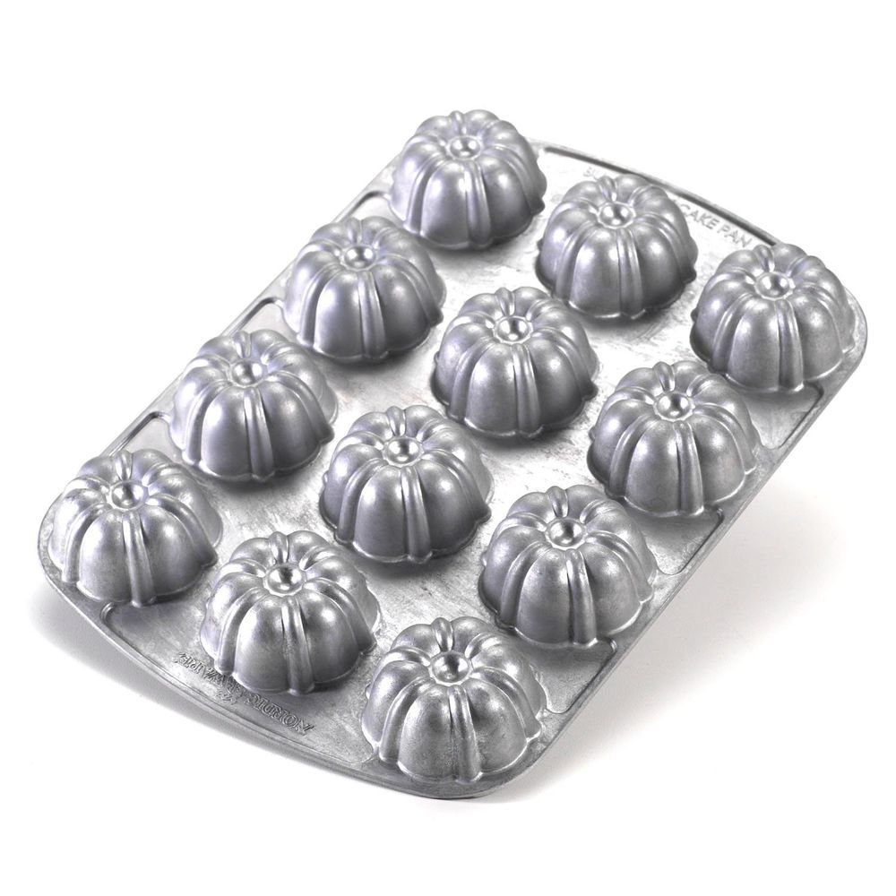 Nordic Ware 12 Cup Mini Bundt Cake Cast Aluminum Baking Pan