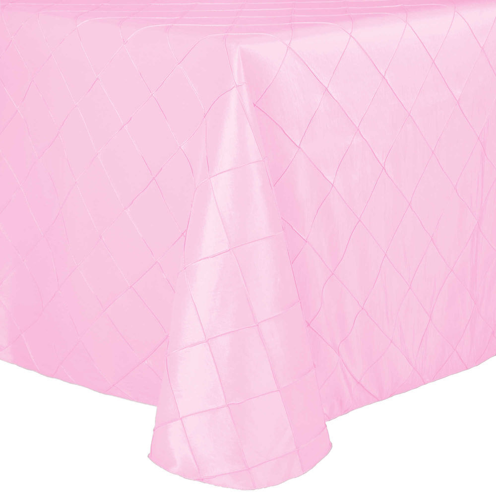 Visual Textile Embroidered Pintuck Taffeta 108 x 132-Inch Oval Tablecloth  Bubble Gum Pink