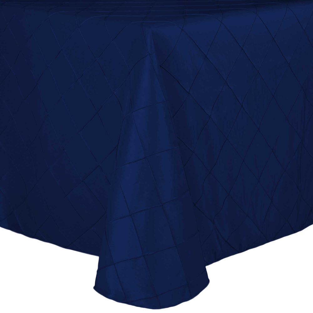 Visual Textile Embroidered Pintuck Taffeta 108 x 132-Inch Oval Tablecloth  Royal Blue