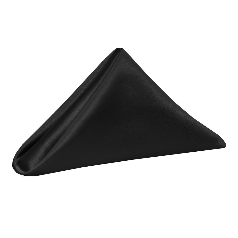 Visual Textile (1 Dozen) Satin 20 x 20Inch Dinner Napkins Black