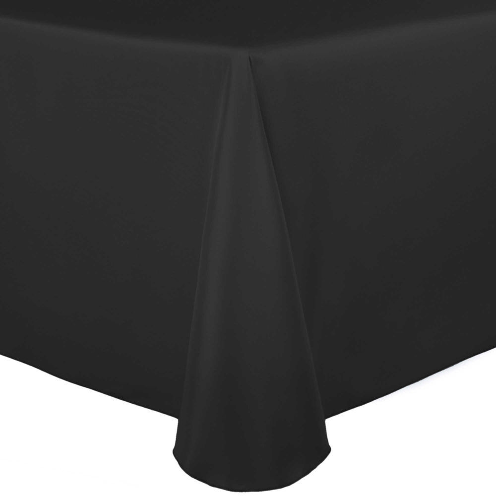 Elegant 60 x 102 oval tablecloth Visual Textile Satin 60 X 102 Inch Oval Tablecloth Black