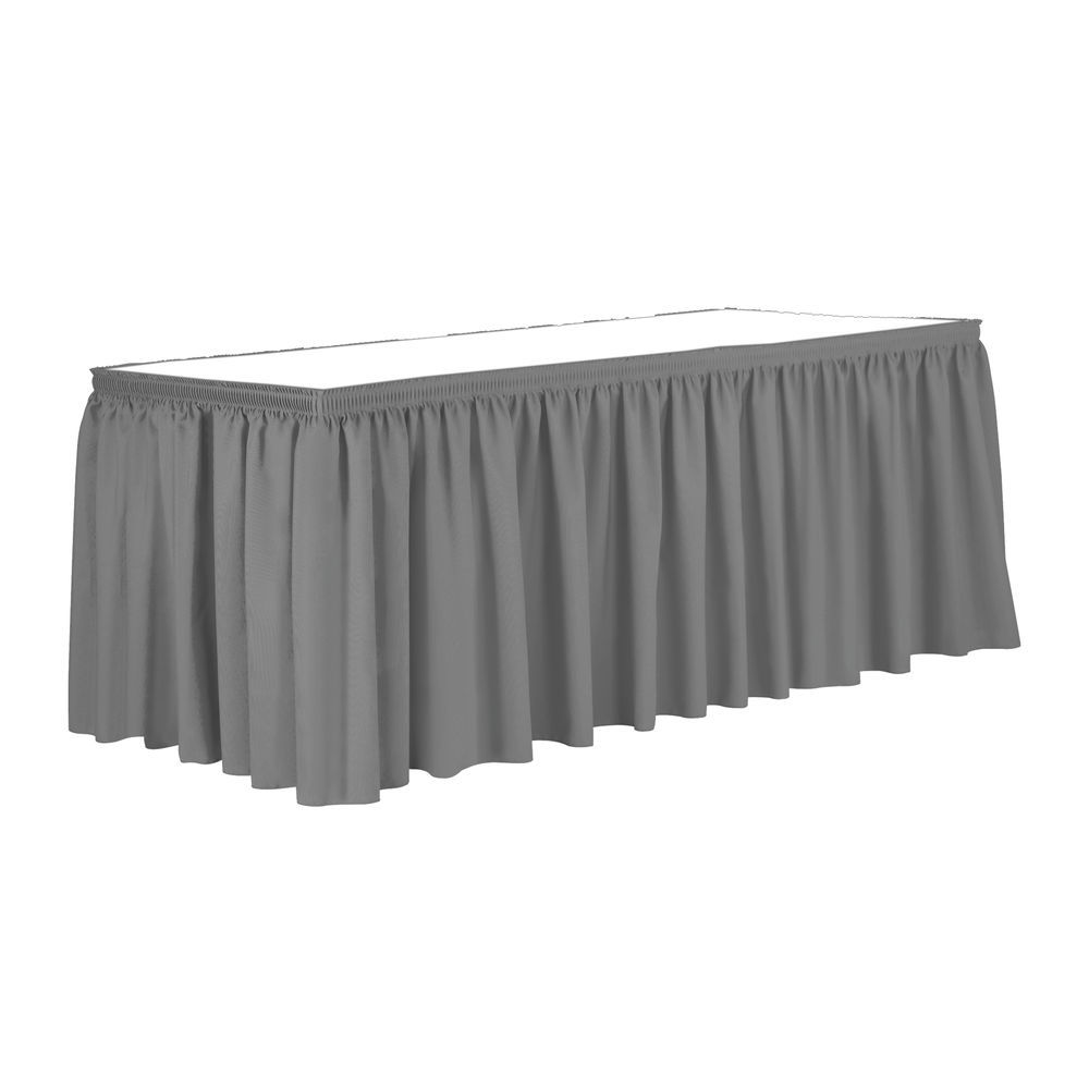 silver table skirt