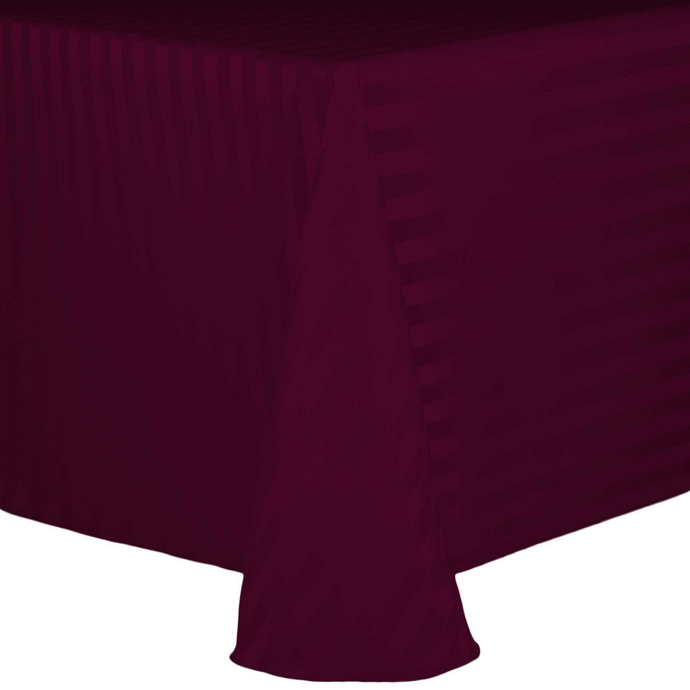 Attracktive 60 x 102 oval tablecloth Visual Textile Satin Stripe 60 X 102 Inch Oval Tablecloth Burgundy Red