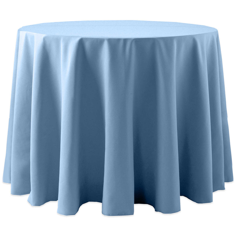 round blue stripe tablecloth