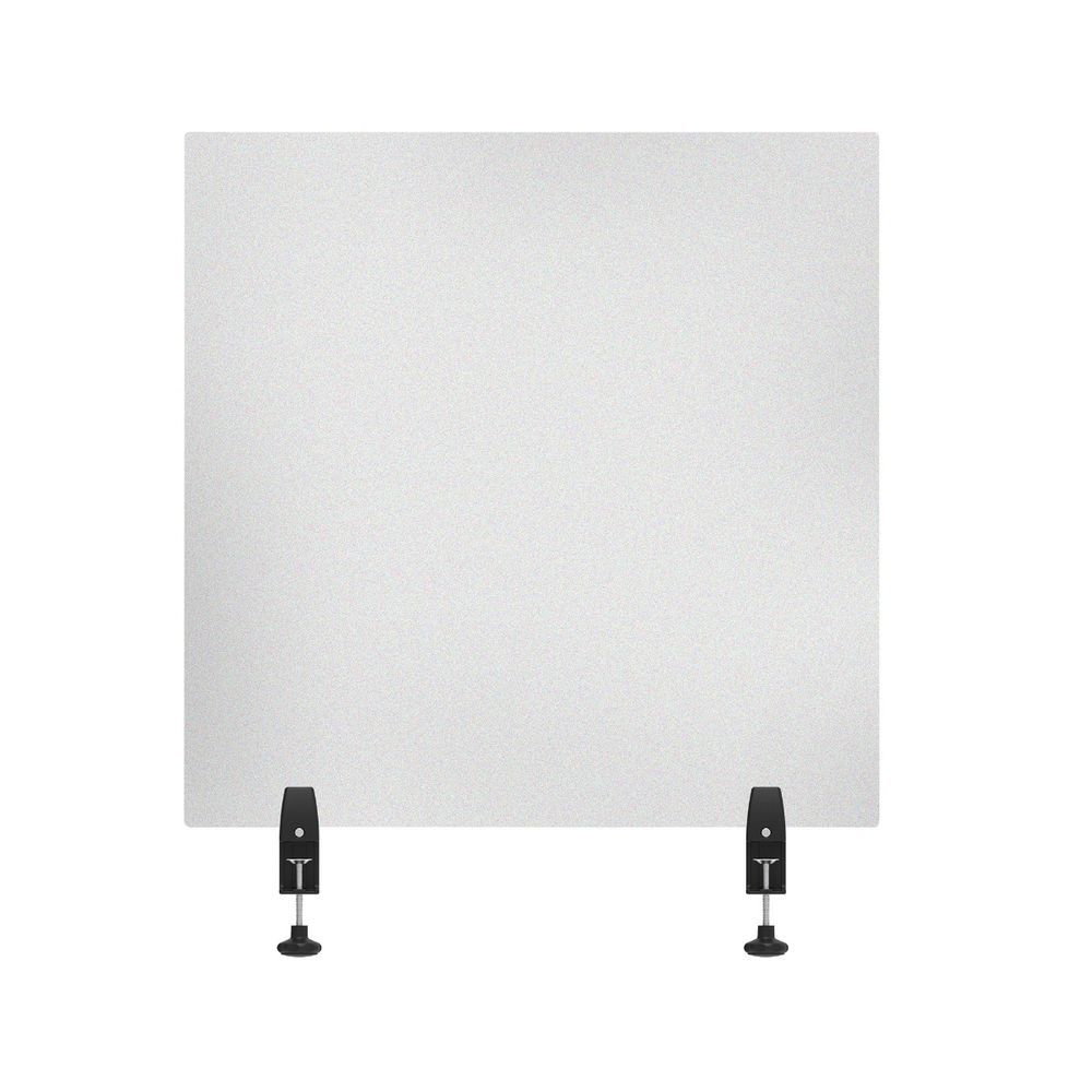 Luxor RECLAIMA Acrylic Sneeze Guard Desk Divider 60" x 30" ClampOn Frosted
