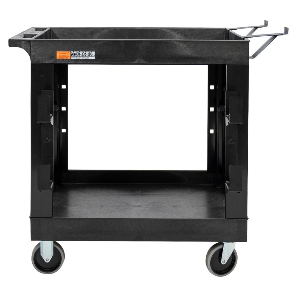 Details about   Plastic 2 Shelf Service Cart with Ladder Holder and Utility Hooks 38"L x 