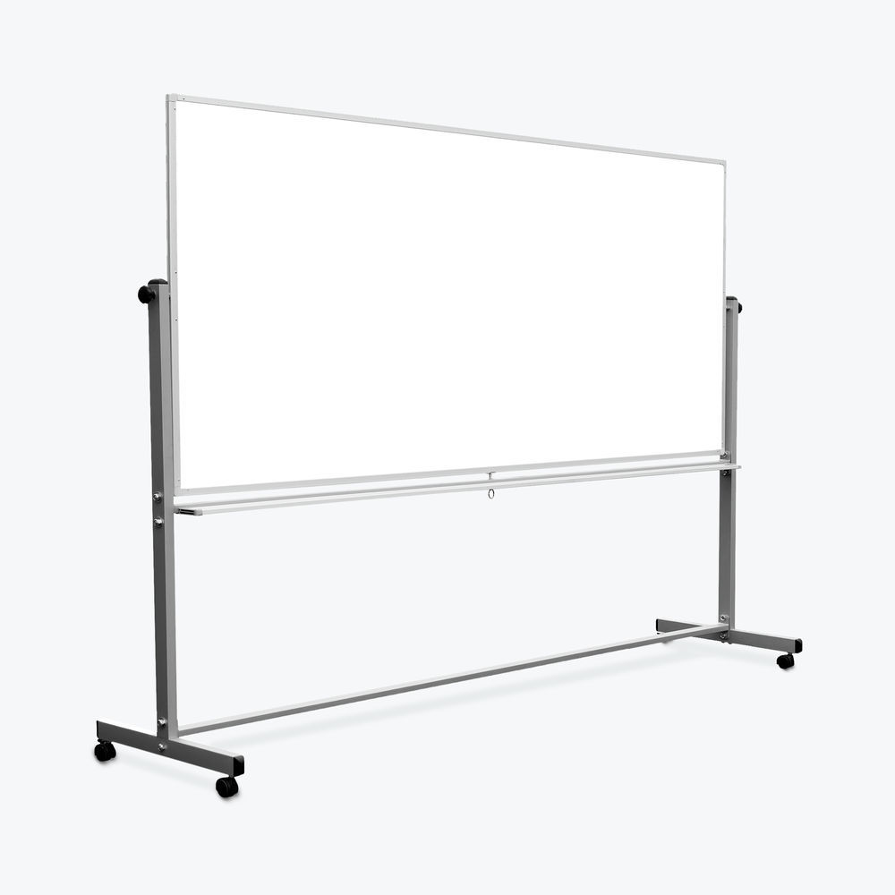 Luxor Mobile Double Sided Magnetic Whiteboard 96x40,White board and Silver  Frame