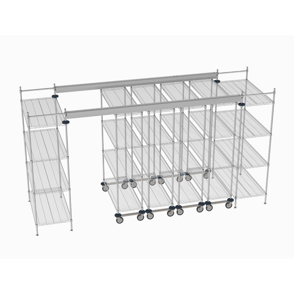 Track Storage Racks Metro TT16-E2448M2448C Top-Track Overhead Track Shelving Complete Kit ...