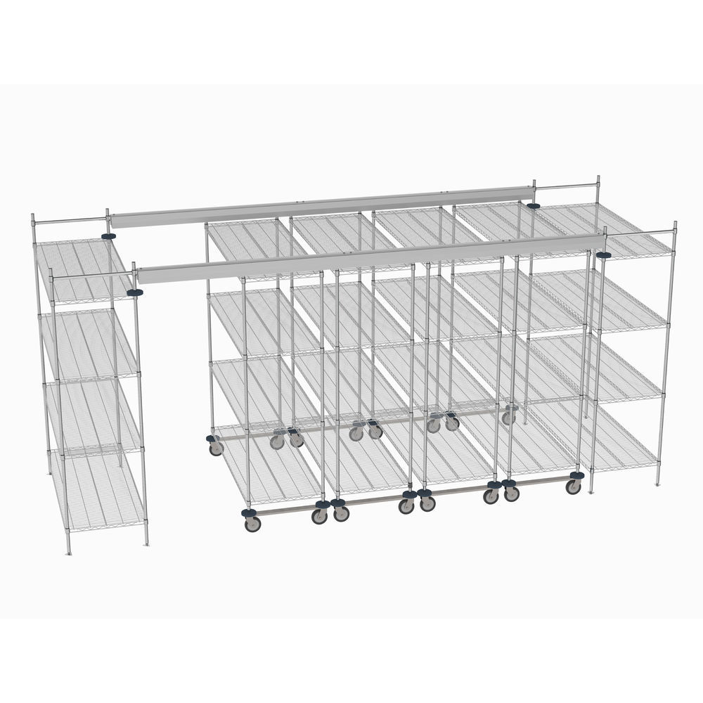 Metro Top-Track Overhead Track Shelving Complete Kit with Super Erecta  Chrome Wire Shelves - Metro