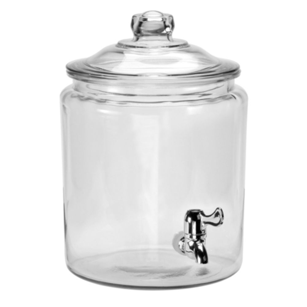 Anchor Hocking 1/2 Gallon Heritage Hill Glass Jar with Cover, Clear