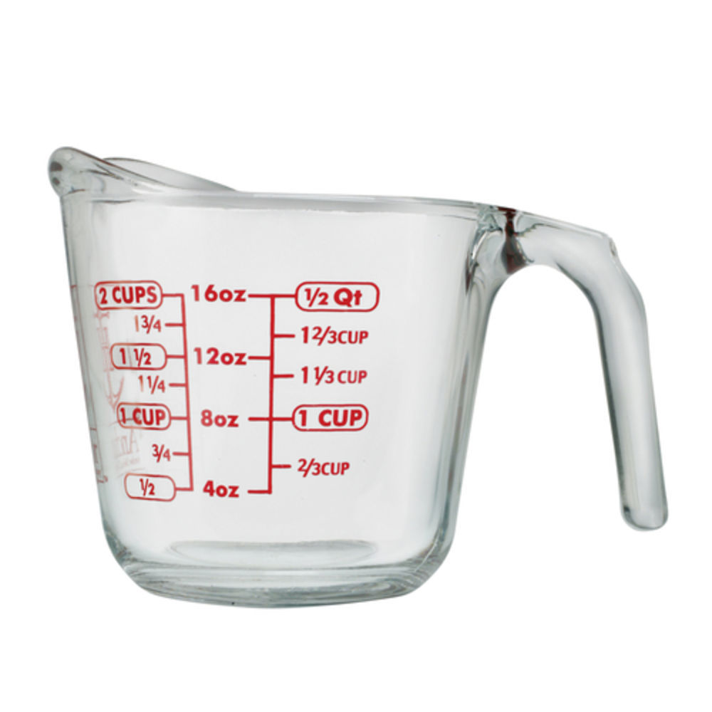 Triple Pour Measuring Glass w/ Lid 8 oz. - Anchor Hocking