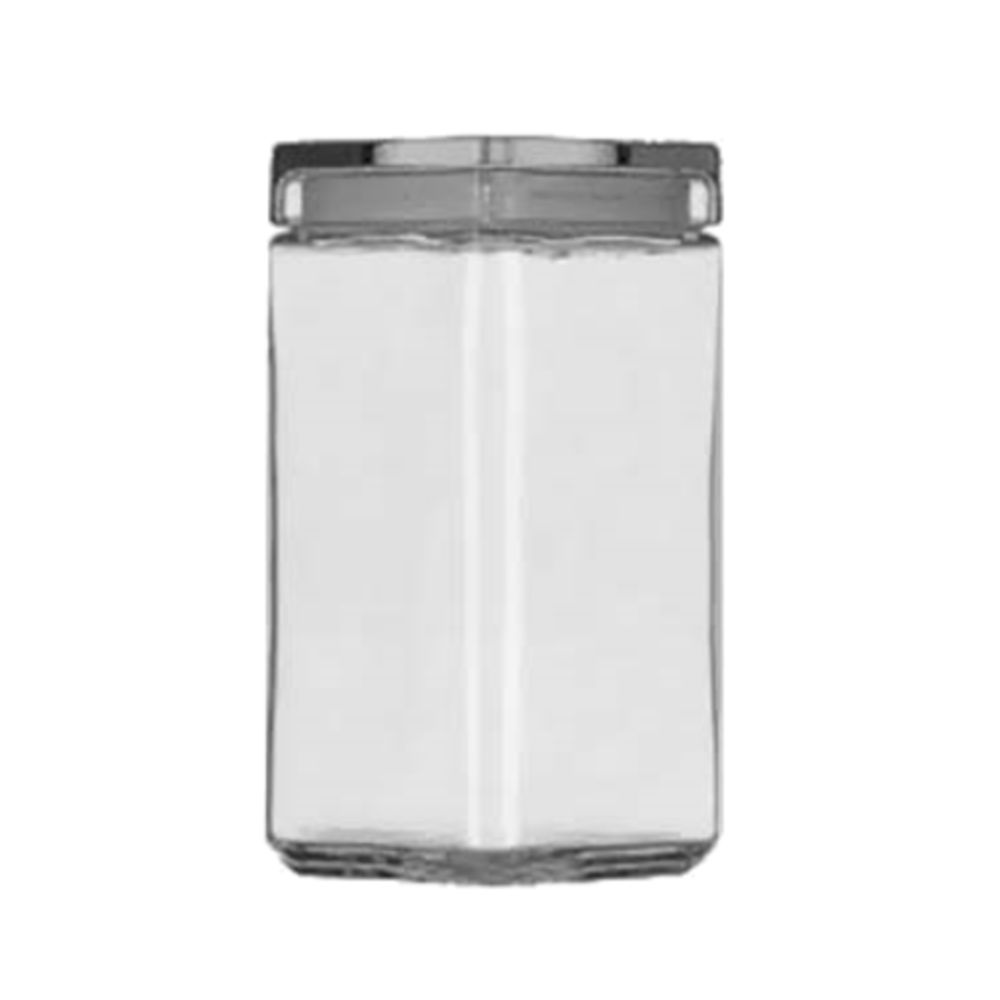 2 Quart Anchor Square Jar with Glass Lid | 4 Pack