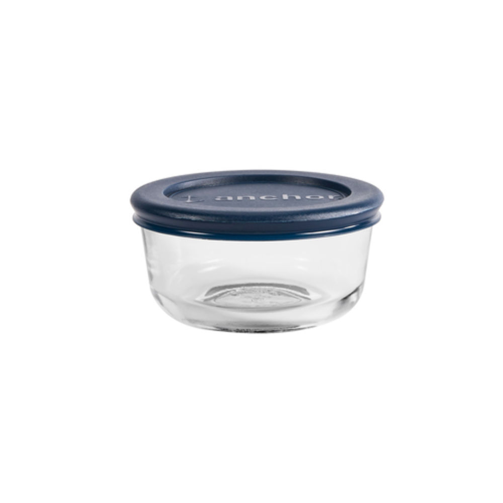 Anchor Hocking Glass Round Food Storage With Lids - 1 Cup And 2
