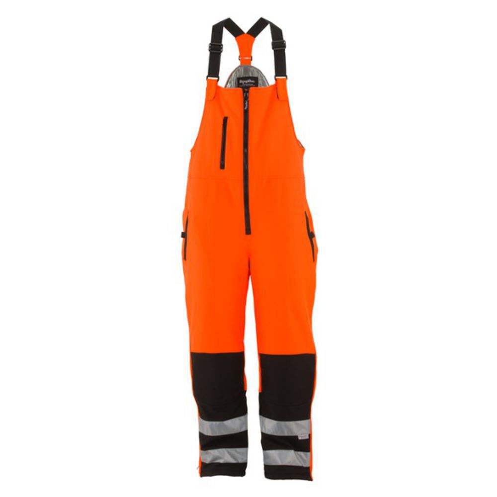 orange and black overalls