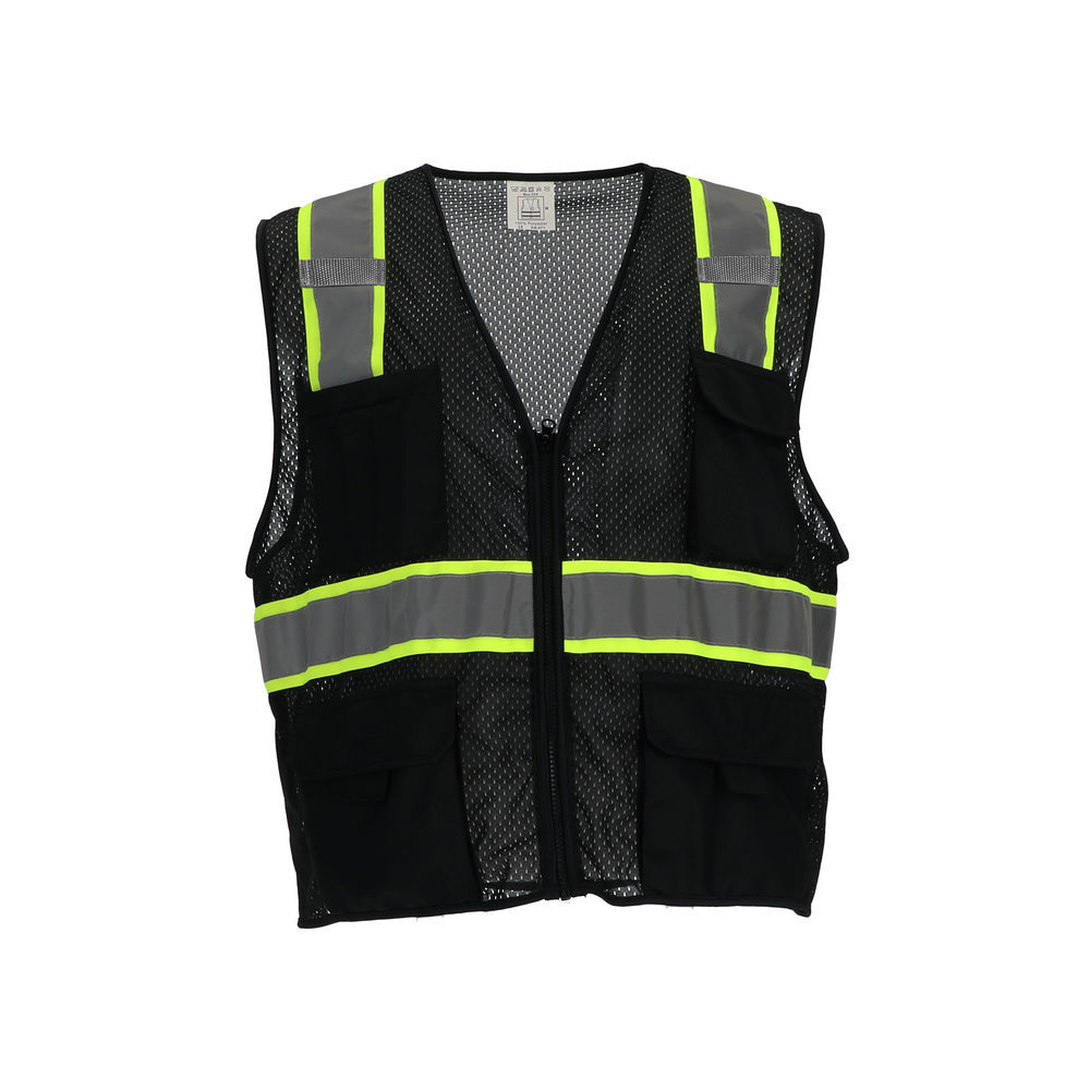interieur Verfijnen Afwijking Refrigiwear 8999R Safety Vest with Pockets & Radio Loop Black 5XL