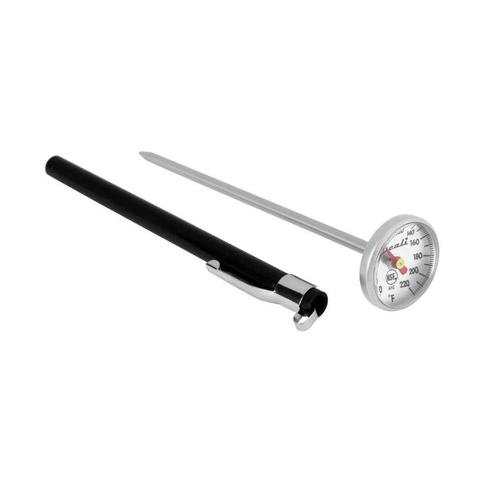 Cooper Atkins Stainless Steel Instant Read Dial Pocket Thermometer Set with  Red Plastic Sheath - 5L Stem