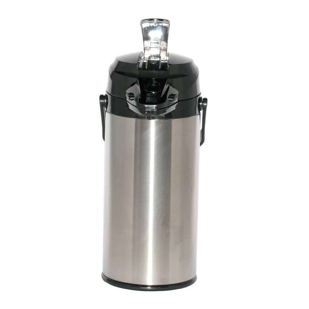 Hubert 2.5L Stainless Steel Glass-Lined Lever Lid Air Pot, Silver