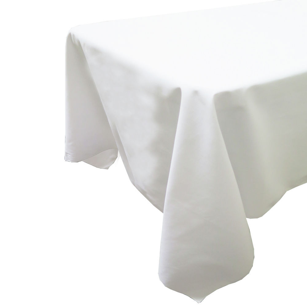Snap Drape 52x114 Marketplace Hemmed Tablecloth White