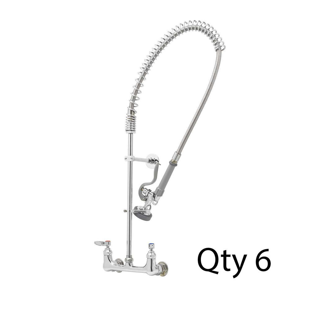 T&S Brass EasyInstall Pre-Rinse, Spring Action, Wall Mount Base, 8 ...