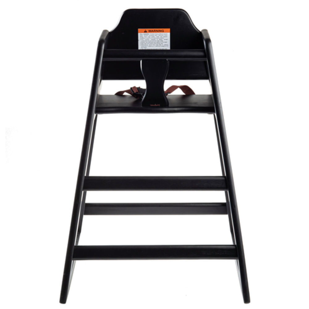 Tablecraft High Chair, Black Finish, Wood, ASTM, Unassembled