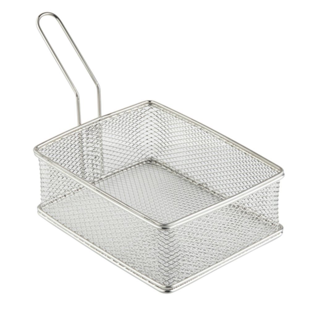 Tablecraft Rectangular Wire Serving Basket, Stainless Steel, 9 x 7 x 3"