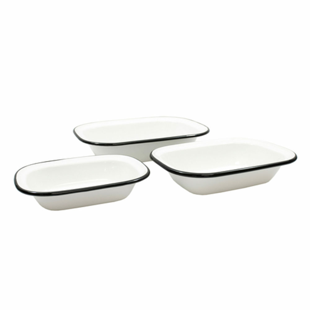 Tablecraft Enamelware Collection Rectangular Serving Pan, 9.375 x 7 x 2"
