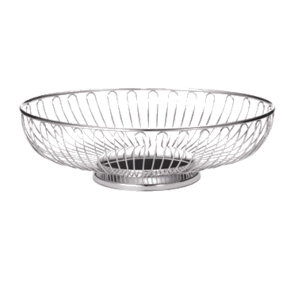 Tablecraft Chalet Oval Basket, Chrome Plated, 7.5 x 5.625 x 2.625