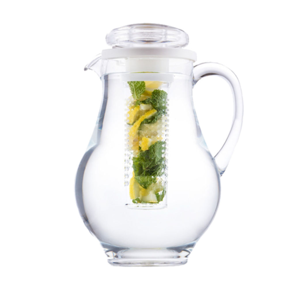 Tablecraft 319 Clear Poly Pitcher with Lid & Ice Core, 0.5 Gallon