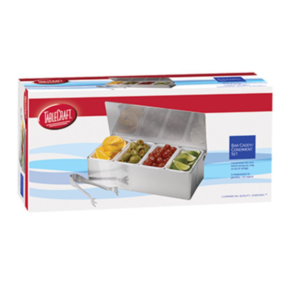 Tablecraft Condiment Holder, Plastic, Open Bottom, 11.75