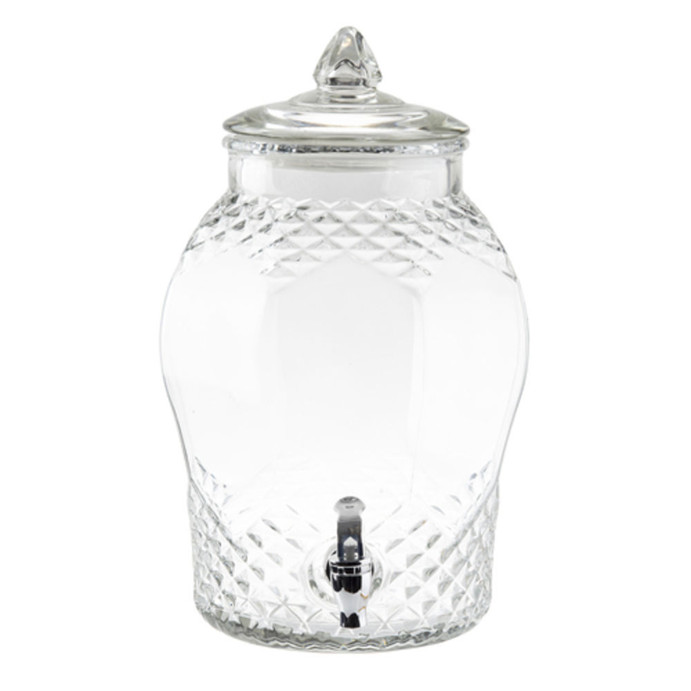 Tablecraft 2 Gallon, Mason Jar Glass Beverage Dispenser, 7.75 x 10.25 x  12.25