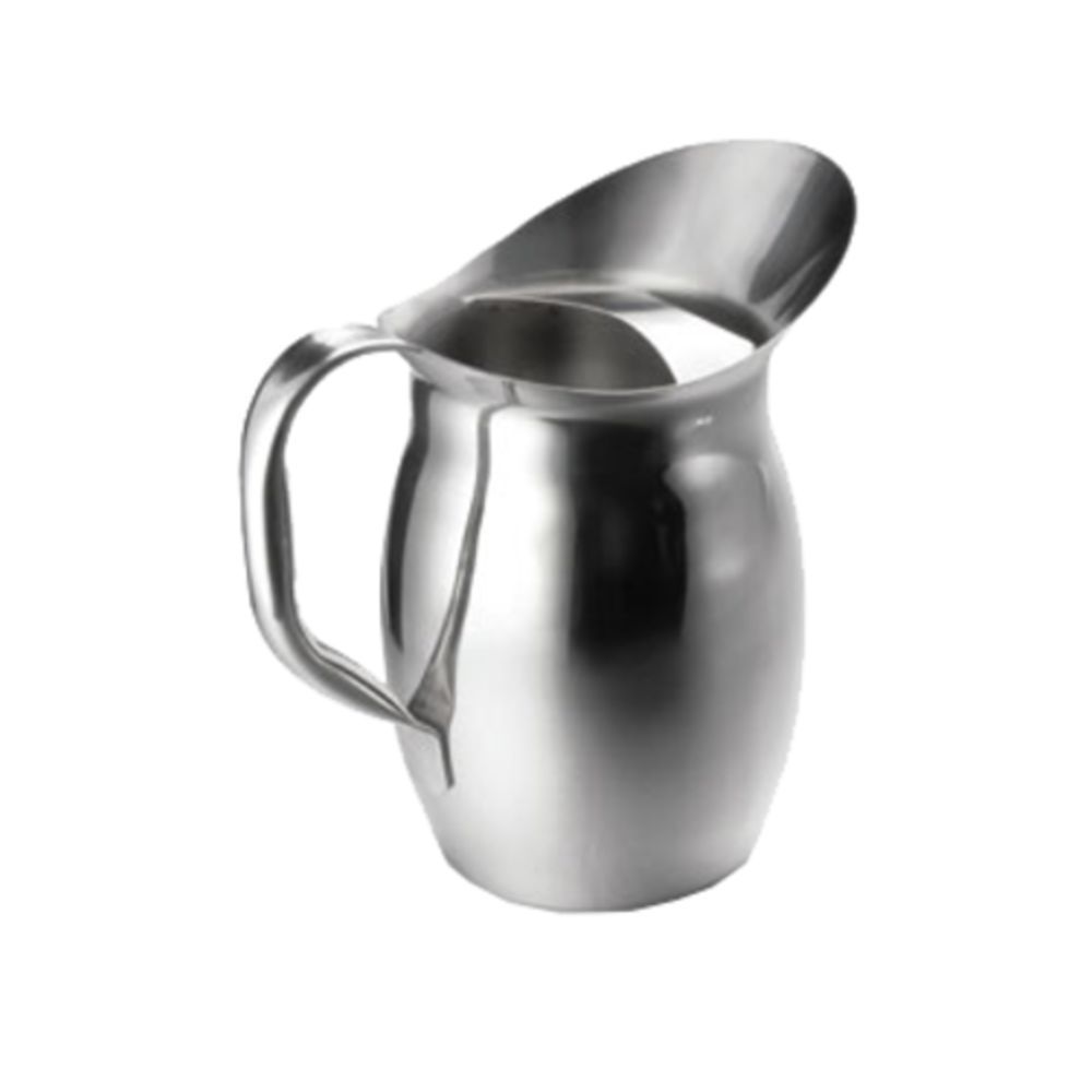 Invigorated Water Stainless Steel Pitcher with Lid - Metal Pitcher with Ice  Guard - Stainless Steel Water Pitcher Metal with Wooden Handle - Ideal for