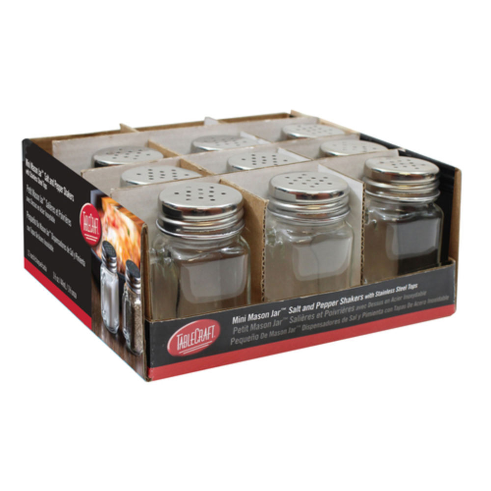 1.5 oz Mini Mason Jar Salt & Pepper Shakers (12 per pack)