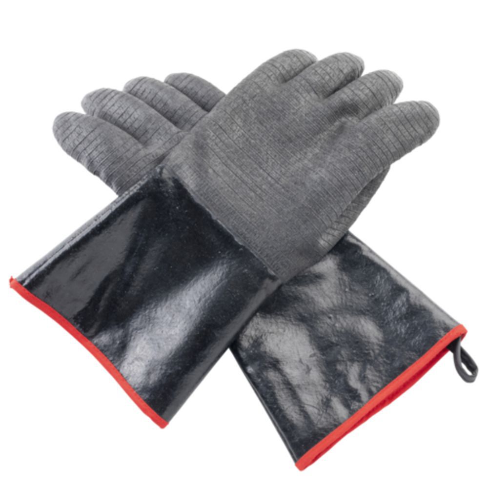 Tablecraft High Heat Glove, 13-3/4 x 6 x 2-1/4, black glove, red