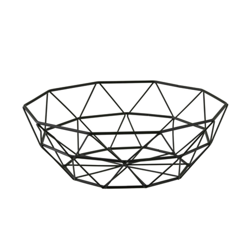 Tablecraft 10" Round Delta Series Wire Basket, Black