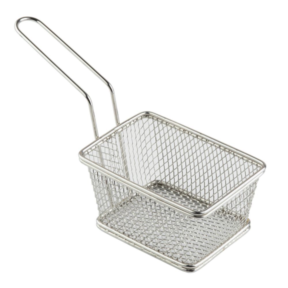 Tablecraft Rectangular Wire Serving Basket, Stainless Steel, 6 x 4 x 3"