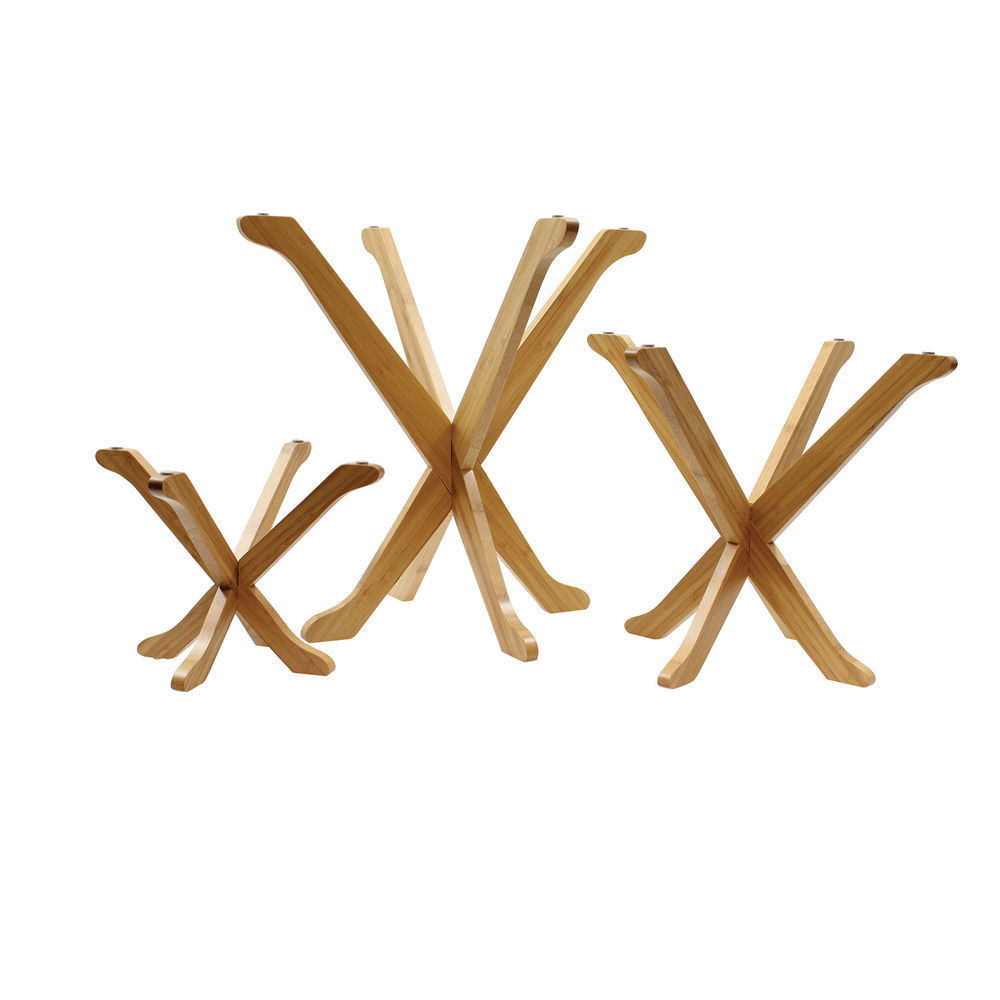 Folding Thread Risers Tablecraft Fold-A-Way Riser Set, Set of 3, Bamboo