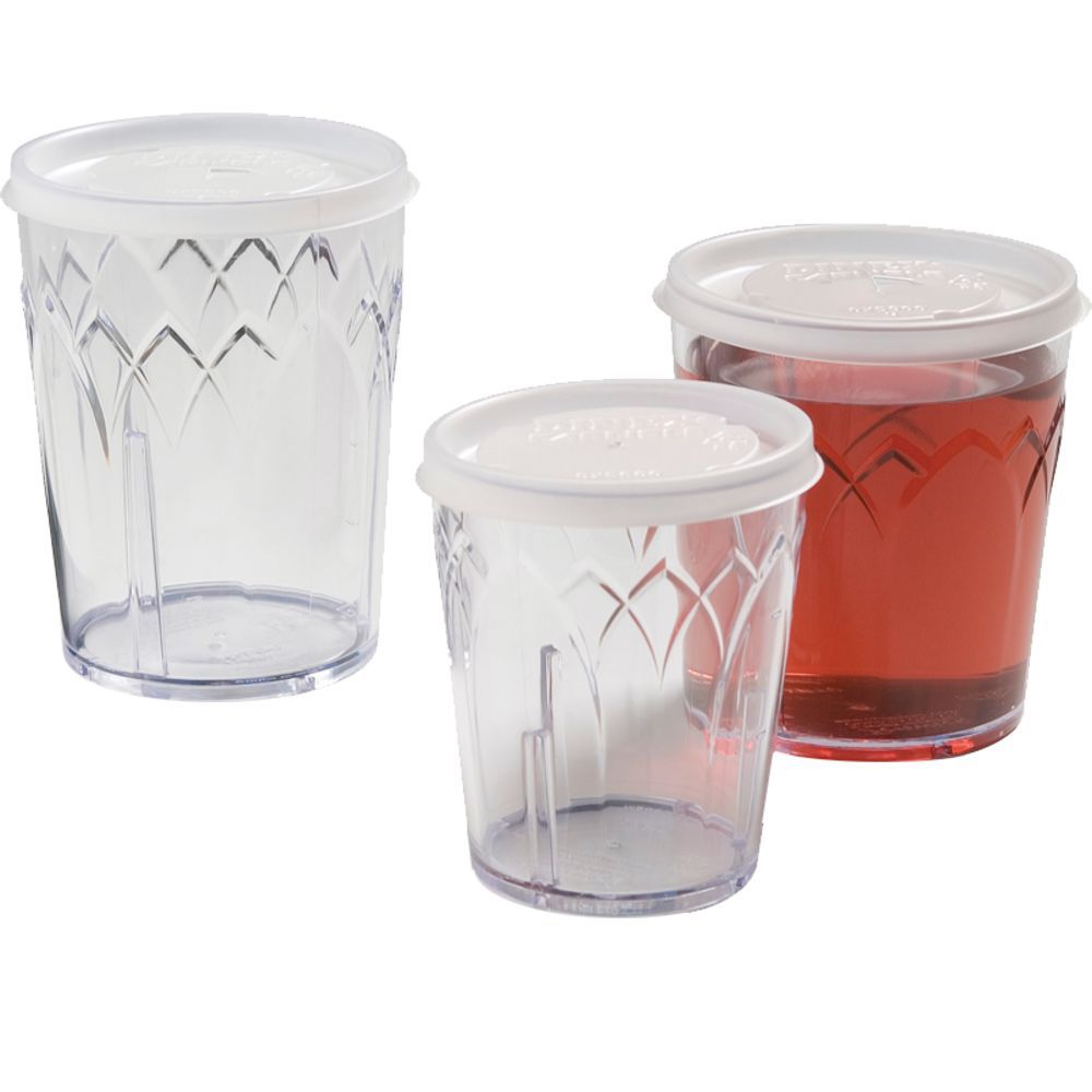 DX1191ST8714 - Disposable Lid W/ SS fits 6 oz Louis & 8 oz Textured Tumblers  (1000/cs) - Translucent