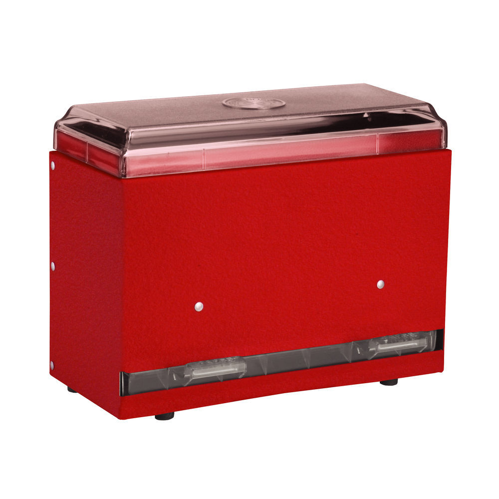 Vollrath One-sided bulk unwrapped straw dispenser in red - #3825-02